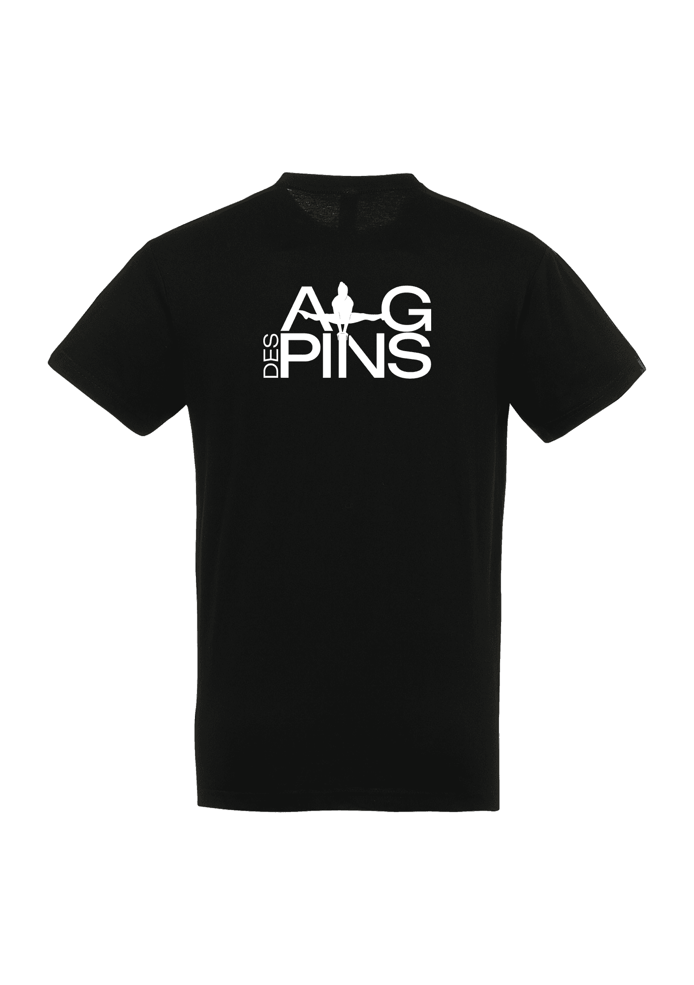 T-shirt enfant noir Avenir Gymnique des Pins - Copiede02-REGENTNOIRLOGOAGPDOS